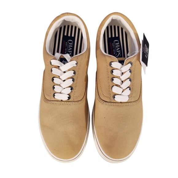 Chaps Canvas Laceup Taupe Sneakers Size 8.5 NWT - Picture 3 of 8